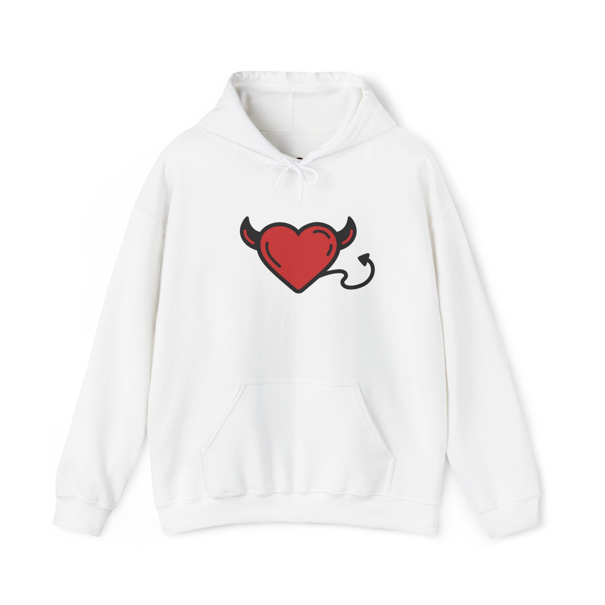 Devilish Heart Hoodie - Unisex Heavy Blend™ Sweatshirt for Fun-Loving Spirits